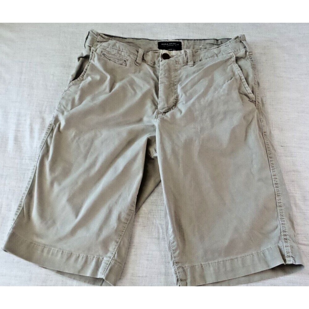 American Eagle Next Level Flex Khaki Chino Shorts Mens 30 Beige Classic Stretch
